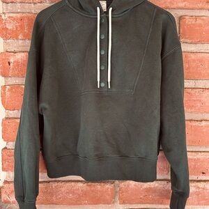 Women’s Half Button Aerie Offline Green Hoodie Sweater Small